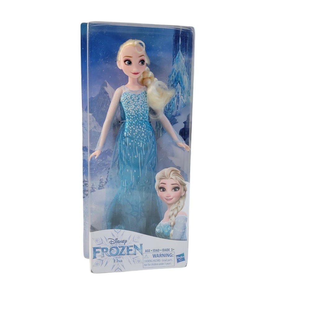 Disney Frozen Elsa Fashion Doll Blue Sparkle Gown Blonde Braid 11"